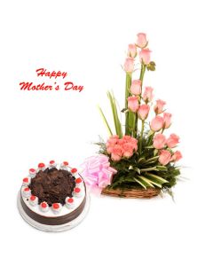 Pink Roses N Chocolate Treat for Mom